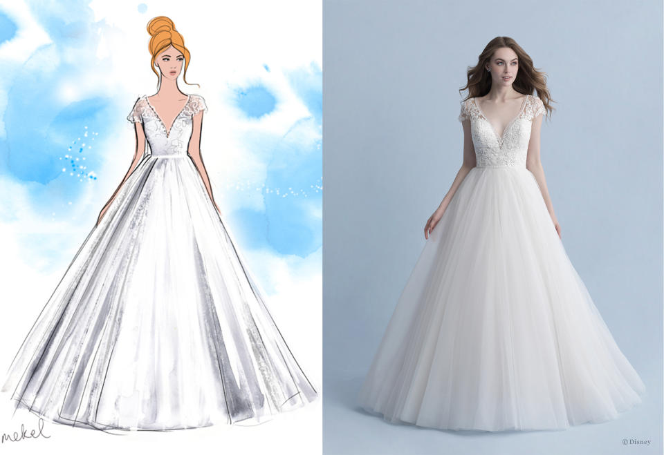 A sparkling Cinderella-style ballgown from the collection. (Disney Fairy Tale Weddings)