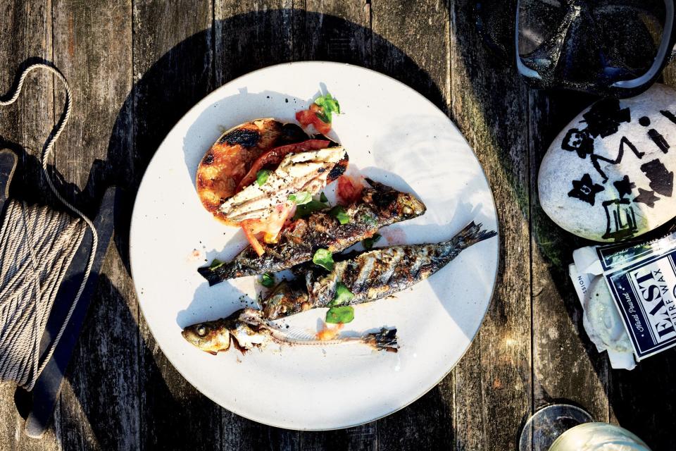 Sardines with Grilled Bread and Tomato