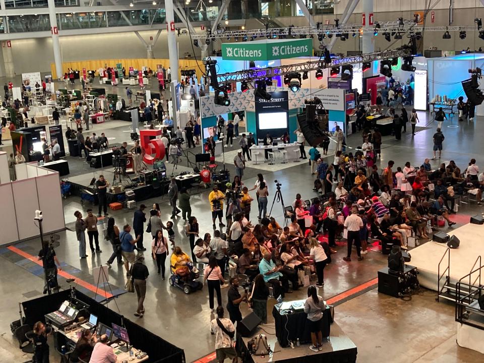 Hundreds of people attended the opening of The Hub, an immersive Black experience at the 114th annual NAACP national convention held in Boston through Aug. 1.