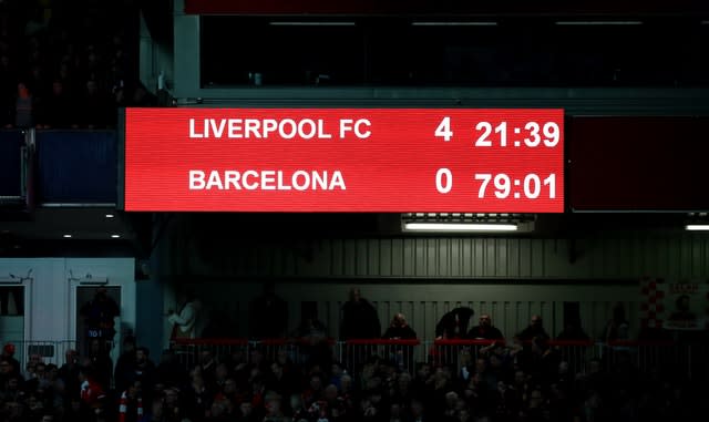 Liverpool v Barcelona – UEFA Champions League – Semi Final – Second Leg – Anfield