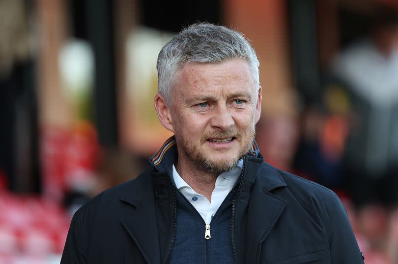 Ole Gunnar Solskjaer looks on