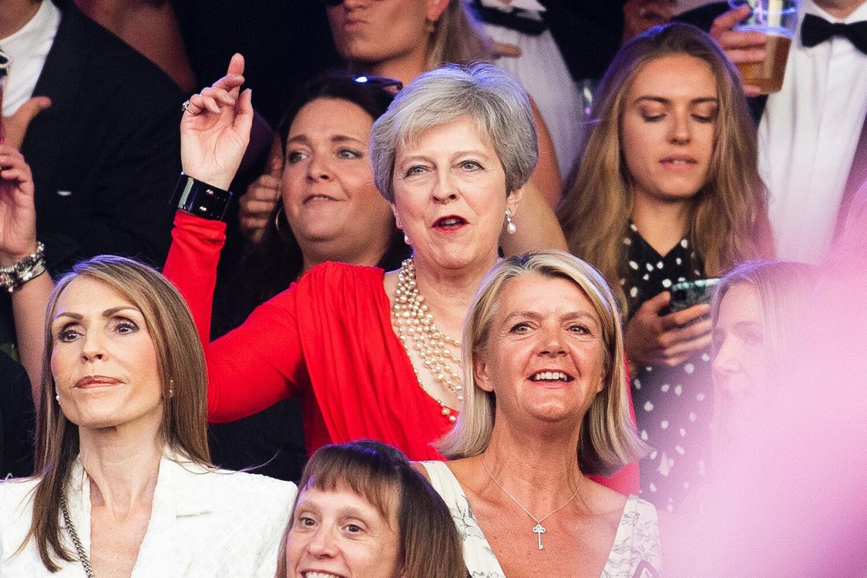 Former British Prime Minister Theresa May attends the Henley Festival on July 07, 2022 in Henley-on-Thames, England.