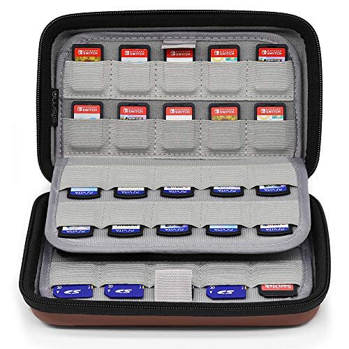 Sisma 80 Game Cartridge Holders Storage Case for Organizing Nintendo Switch Sony Ps Vita Games and SD Memory Cards - Brown SVG190401GC (Amazon / Amazon)