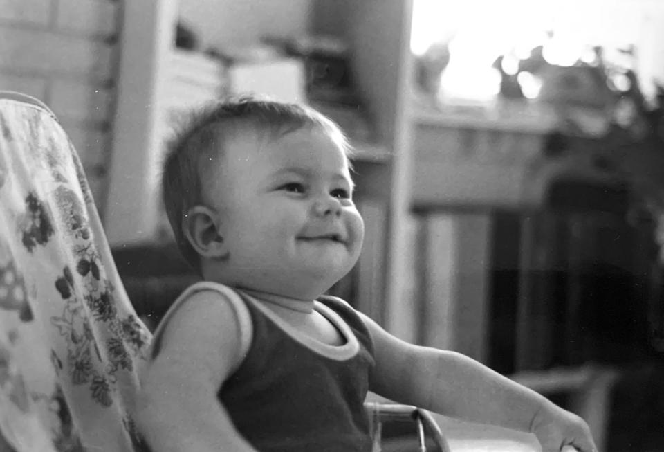 In this image provided by the Pete Buttigieg presidential campaign, Pete Buttigieg, 1, in the early 1980, during a trip to Malta to visit his grandmother. (Pete Buttigieg Presidential Campaign via AP)