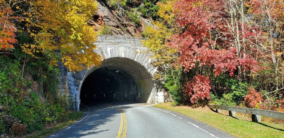 The Rough Ridge Tunnel, between the Laurel Knob and Curtis Valley overlooks on the Blue Ridge Parkway.