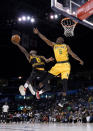 Frank Session #6 of Killer 3s goes up for a shot against Qyntel Woods #6 of the Ball Hogs during week five of the BIG3 three on three basketball league at Chesapeake Energy Arena on July 21, 2019 in Oklahoma City, Oklahoma. (Photo by Cooper Neill/BIG3/Getty Images)