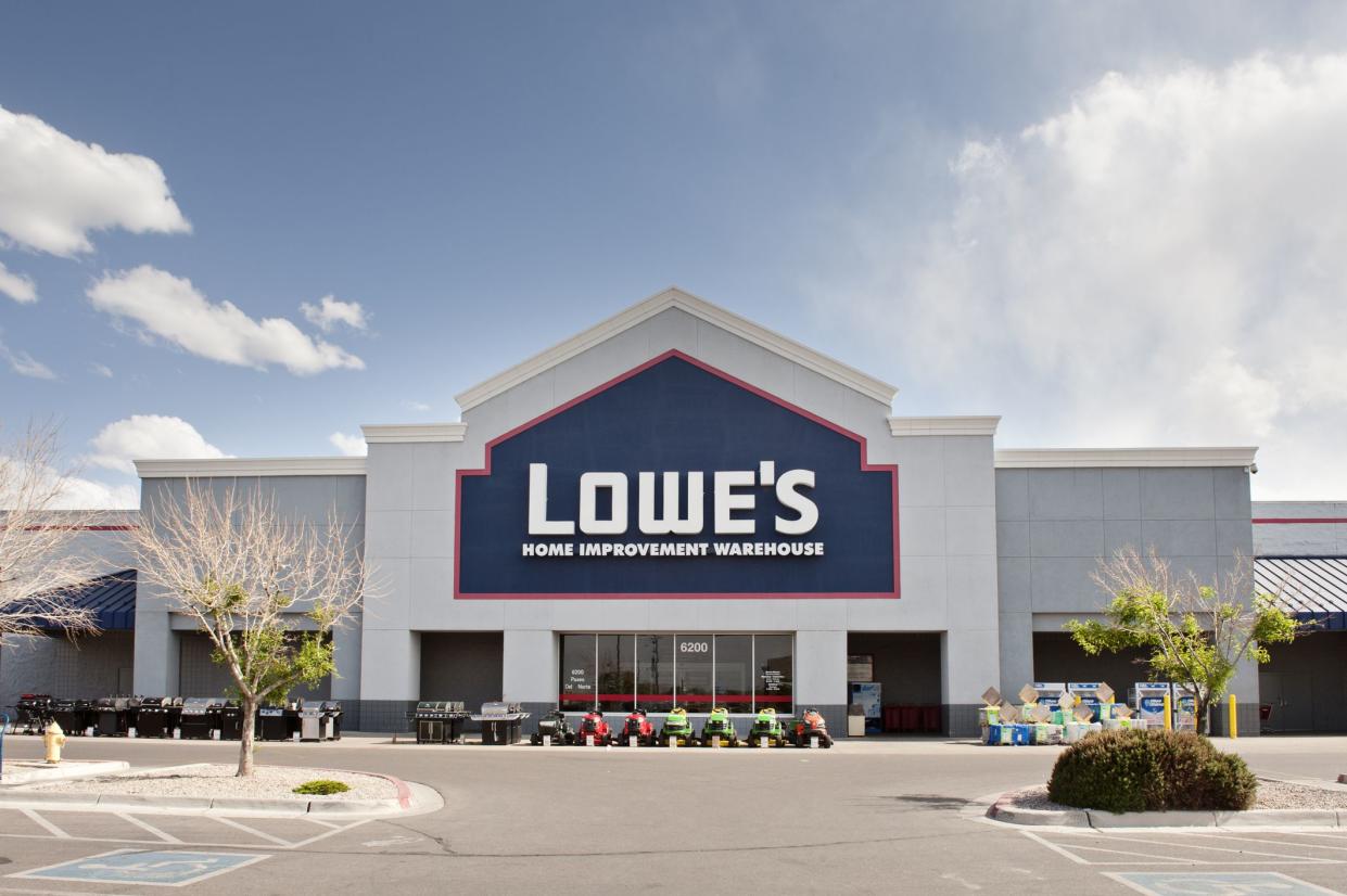 Albuquerque, New Mexico, USA - May 10, 2011: Front facade and entrance to Lowe's  home improvement center located at Paseo del Norte shopping center in Albuquerque, New Mexico.