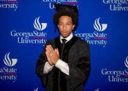 <p>"Mama, I made it," <a href="https://www.ajc.com/education/ludacris-celebrates-a-new-honor-georgia-state-bachelors-degree/SJSOEFD44FBDLNTYBBSPSPGLF4/" rel="nofollow noopener" target="_blank" data-ylk="slk:the rapper told his mom;elm:context_link;itc:0;sec:content-canvas" class="link ">the rapper told his mom</a> while addressing grads and earning an honorary bachelor's degree at Georgia State University on May 4. </p>