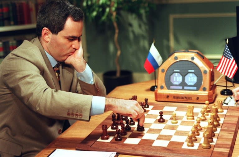 Russian chess grandmaster Garry Kasparov was defeated by IBM's Deep Blue supercomputer in 1997