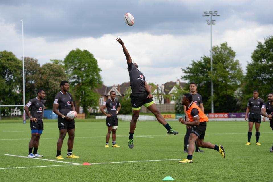 The Fiji rugby sevens team