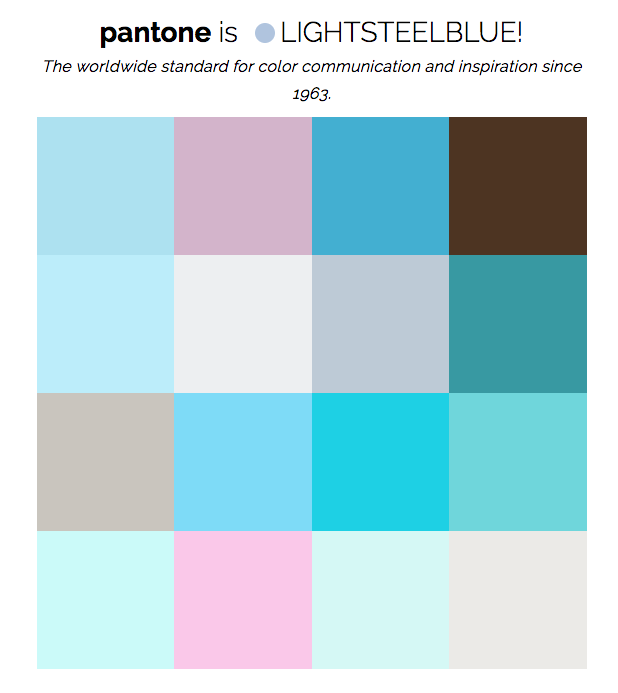 Image of Pantone Instagram palette