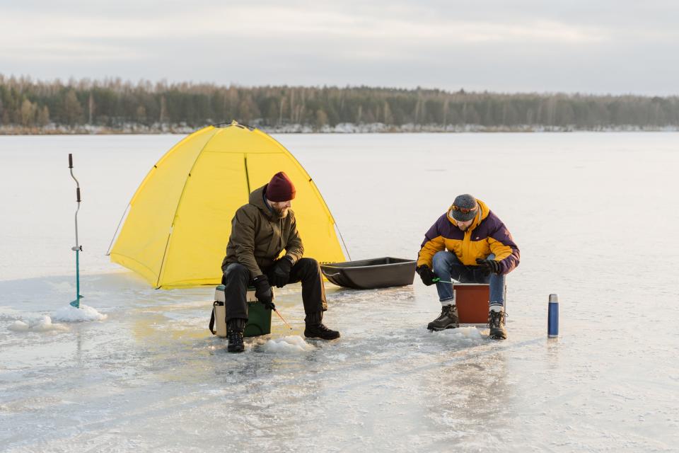 Ice must be at least 4 inches thick for ice fishing to be safely enjoyed.