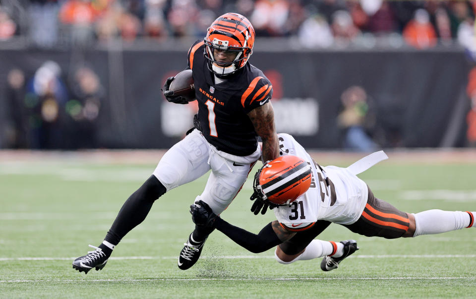 Ja'Marr Chase of the Cincinnati Bengals has been one of the best receivers in the NFL since his rookie season.  (Photo by Andy Lyons/Getty Images)