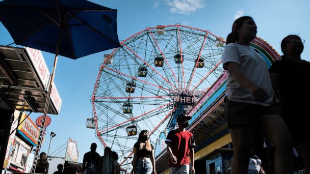PHOTO: People enjoy a day at Coney Island in the Brooklyn borough of New York, June 29, 2022. (Spencer Platt/Getty Images, FILE)