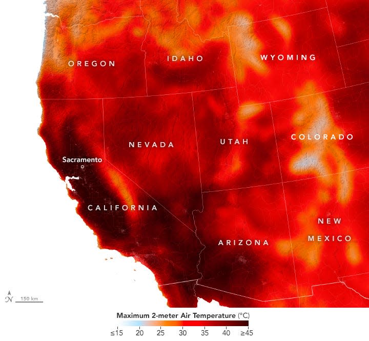 A long-lasting heat dome settled over the U.S. West in early September 2022 and brought sweltering temperatures that set all-time record highs.