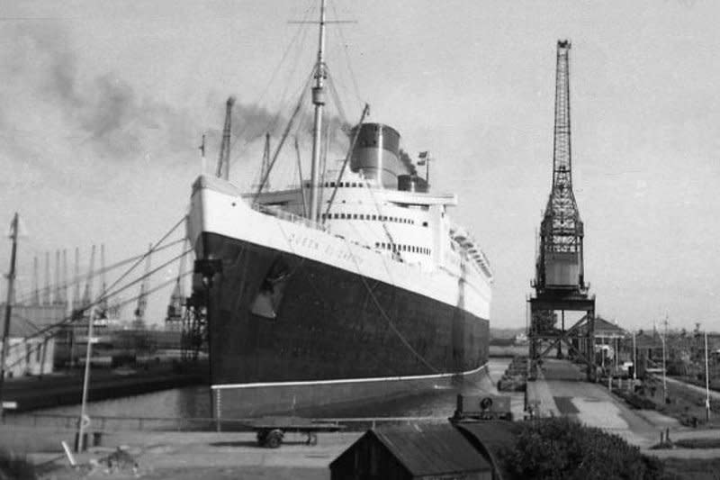 On September 27, 1938, Queen Elizabeth christened the world's largest ocean liner with her own name during a ceremony in Scotland. File Photo by Ian Taylor/Wikipedia.