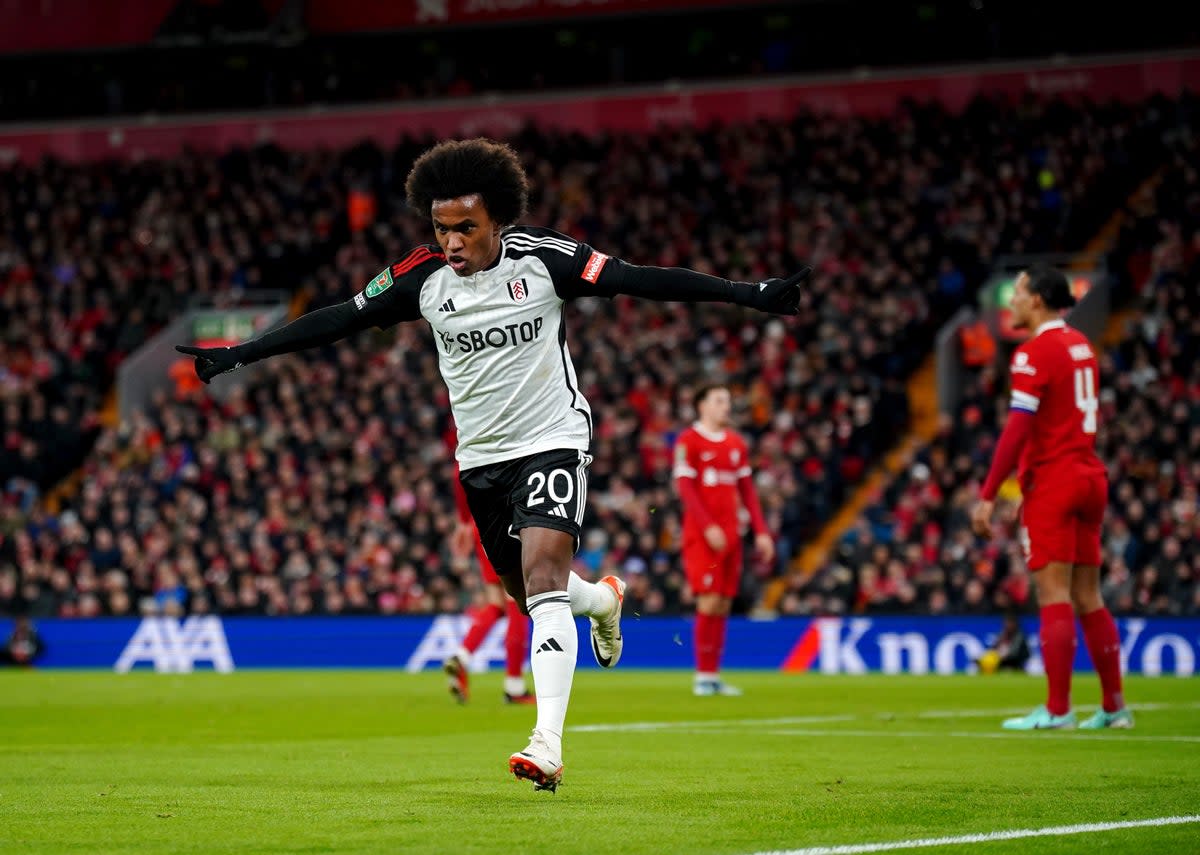 Fulham want to keep Willian for another season (PA)