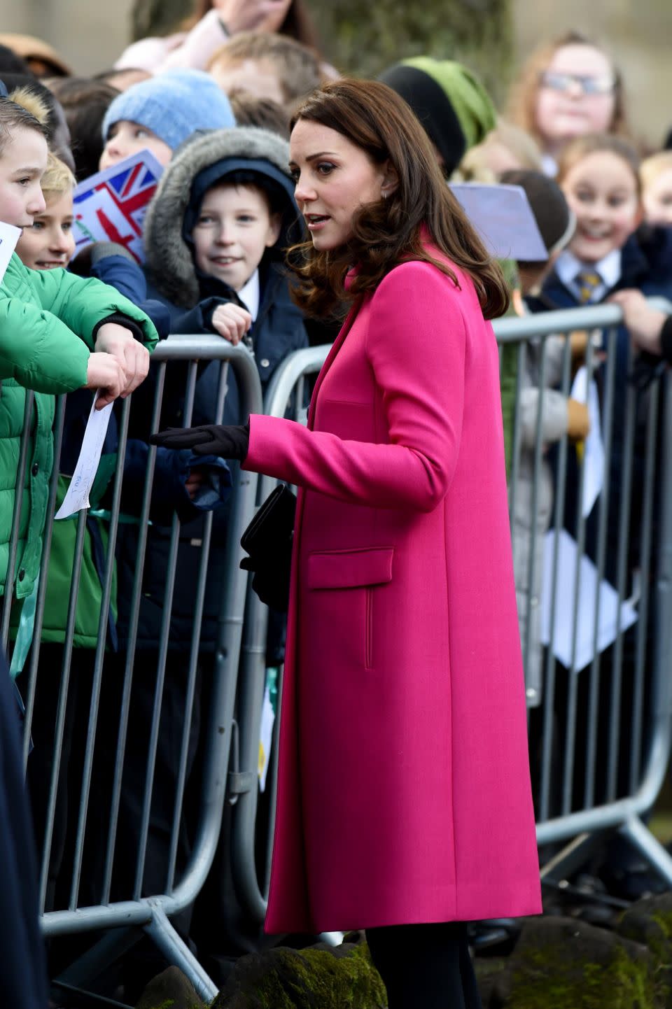 Kate Middleton came to the aid of a sick boy in the crowd during her trip to Coventry. Photo: Getty Images