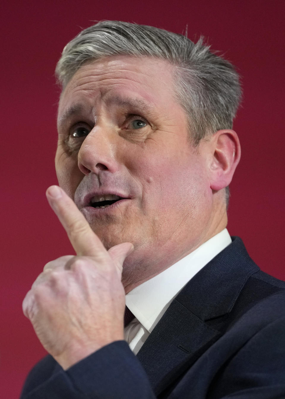 Keir Starmer, Leader of Britain's opposition Labour Party delivers a speech at a business conference in London, Thursday, Feb. 1, 2024. 400 senior business leaders will be in attendance for speeches, panels and roundtables at the Labour Business Conference. (AP Photo/Kirsty Wigglesworth)