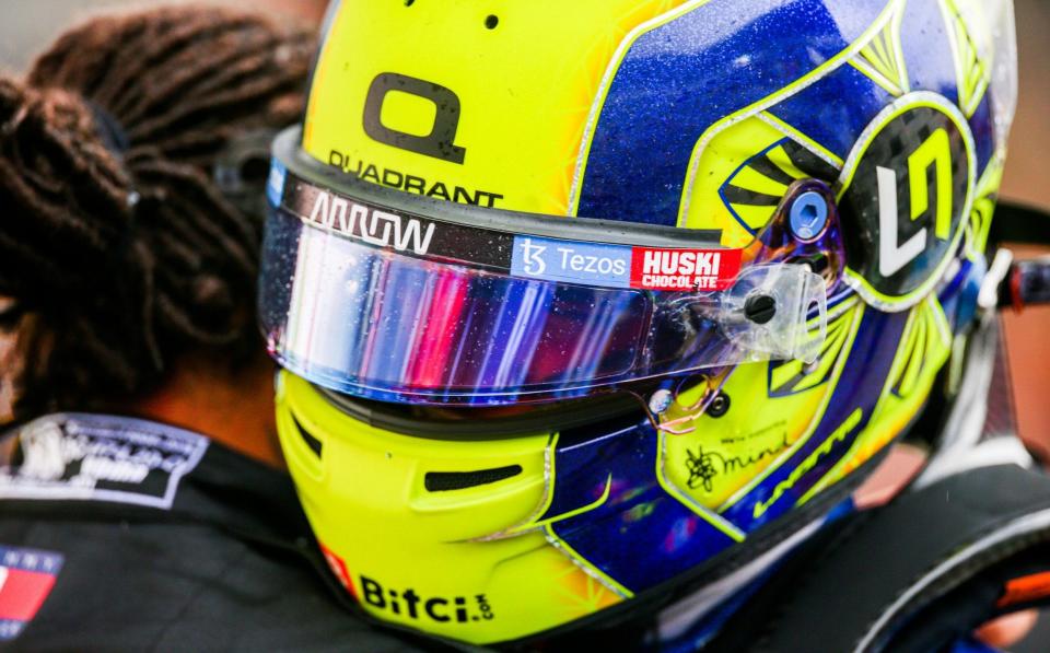 Lando Norris of McLaren and Great Britain congratulates Lewis Hamilton of Mercedes and Great Britain on winning his 100th Grand Prix during the F1 Grand Prix of Russia at Sochi Autodrom on September 26, 2021 in Sochi, Russia - Getty Images Europe 