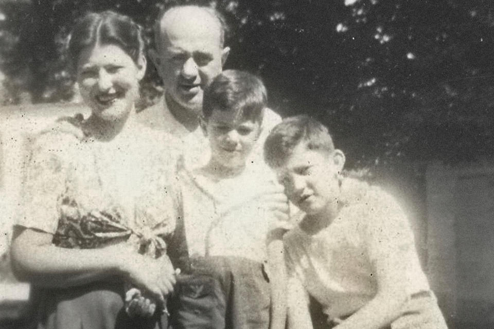 This undated photo provided by the Bernie Sanders campaign in July 2019 shows him as a child, center, with his mother, Dorothy; father, Eli; and brother, Larry. For most of his career, Bernie Sanders has avoided sharing details of his own story, rarely linking policy proposals to his personal experience. But relatives and former classmates who grew up alongside Sanders _ and occasionally now Sanders himself _ say there are clear connections between the candidate’s Brooklyn boyhood and his decades of speeches and legislative proposals aimed at leveling the economic playing field. (Bernie Sanders campaign via AP)