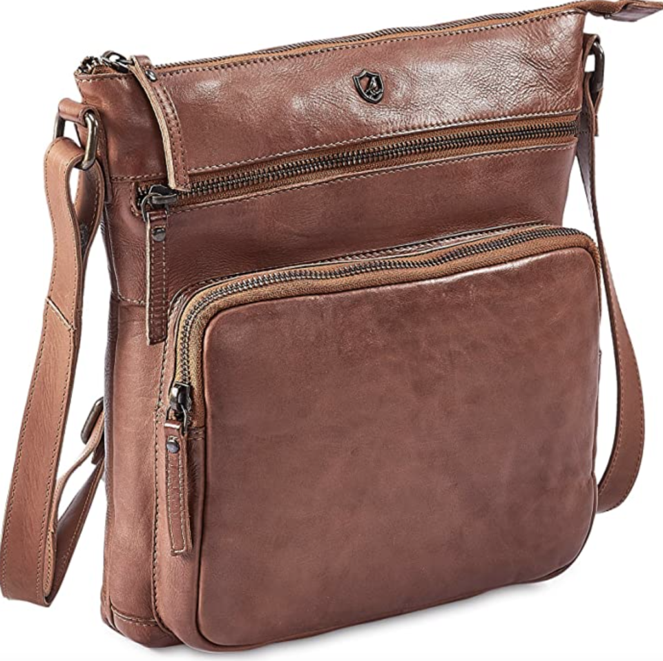 Cochoa Real Leather Triple Zip Crossbody Bag (Photo via Amazon)