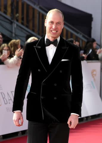 <p>Chris Jackson/Getty</p> Prince William at the 2023 BAFTA awards in London