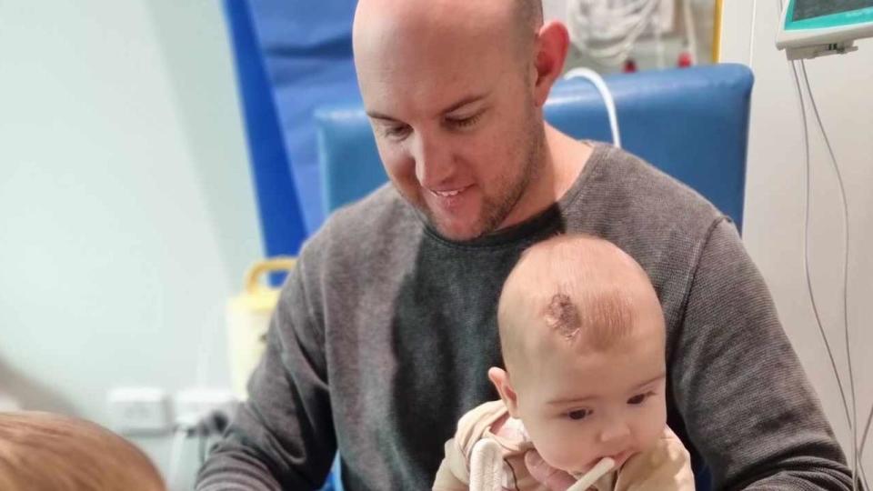 Family photos posted to GoFundMe of Louis "the Brave" Boylen. Rob and Justine’s youngest 6-month-old son Louis Ivo Boylen., , Louis has been diagnosed with the very rare Li -Fraumeni Syndrome after having a Grade 3 Choroid Plexus Carcinoma brain tumor removed on the 26th February 2024. Picture: GoFundMe