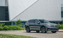 <p>Volkswagen's compact SUV, the Tiguan, now comes with a racy R-Line body kit that increases its curb appeal yet does nothing to boost its actual performance. Read the full story <a href="https://www.caranddriver.com/reviews/a28758732/2019-vw-tiguan-by-the-numbers/" rel="nofollow noopener" target="_blank" data-ylk="slk:here;elm:context_link;itc:0;sec:content-canvas" class="link ">here</a>.</p>