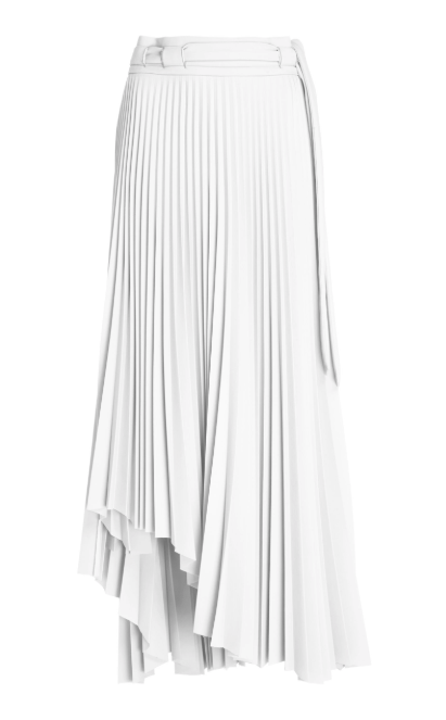 A.W.A.K.E. Pleated Asymmetric Midi Skirt