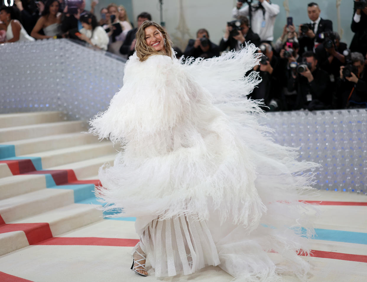 Met Gala 2023: Gisele Bündchen con un modelo de Chanel Vintage (Mike Coppola/Getty Images)