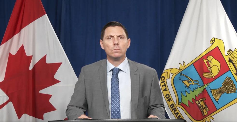 Brampton Mayor Patrick Brown said at a press conference in December the city has heard complaints of an estimated 30,000 units, but the actual number “could be much larger.”  (City of Brampton - image credit)