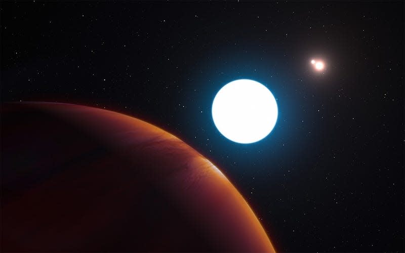 Artist’s impression of a planet belonging to a tri-star system. - Image: ESO/L. Calçada