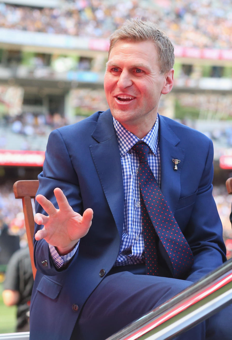 Kane Cornes waving to the crowd.