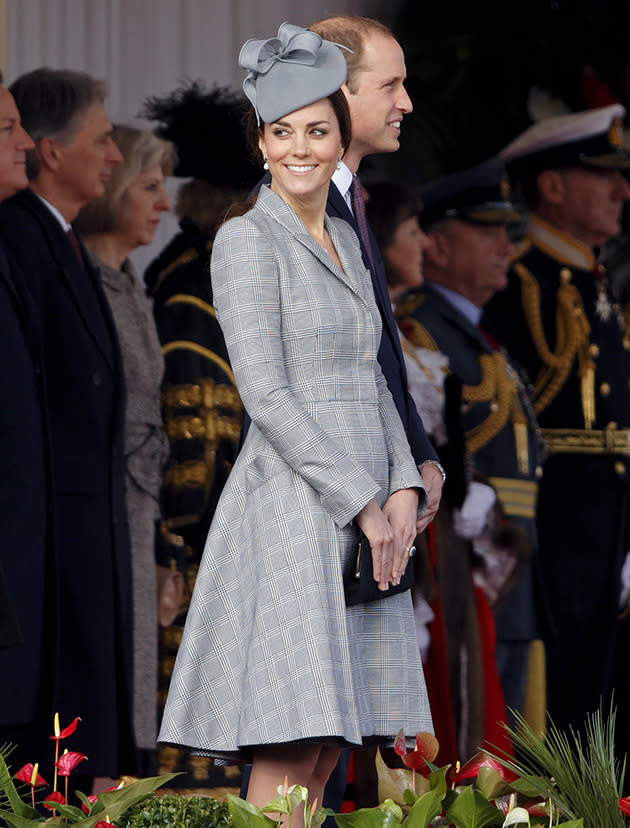 Pregnant Kate Middleton makes first public appearance.