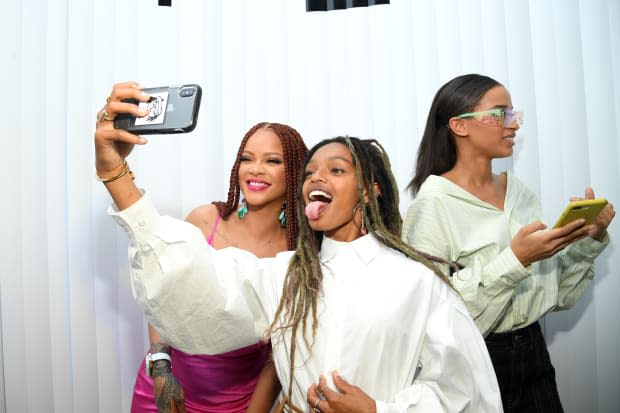 Rihanna and Marley take a selfie at the Fenty x The Webster pop-up in June. Photo: Dimitrios Kambouris/Getty Images for Fenty