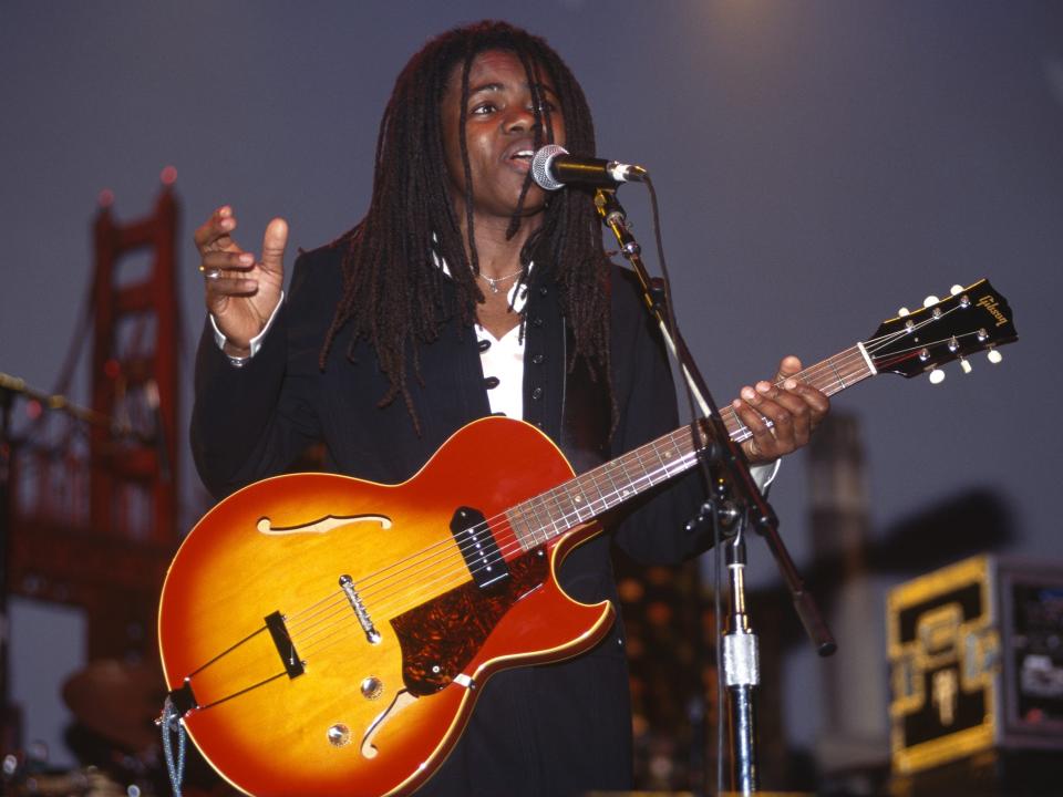 Tracy Chapman performs during the Bay Area Music Awards at Bill Graham Civic Auditorium on March 15, 1997 in San Francisco, California