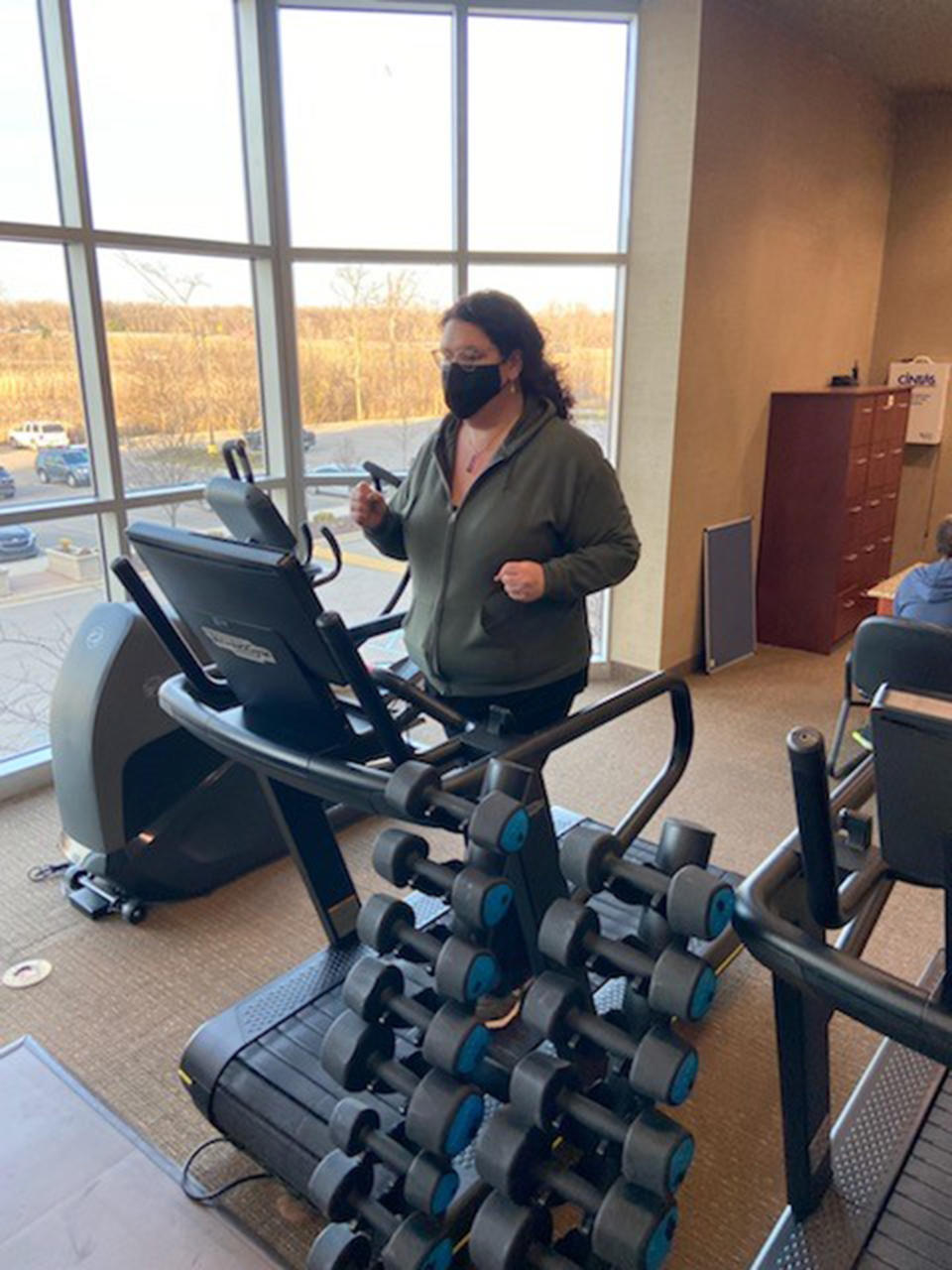 Jacki Roberts felt nervous to exercise until she went to Life Time Fitness. Now she has loads of confidence to lift weights and use an elliptical machine four times a week.  (Courtesy Jacki Roberts)