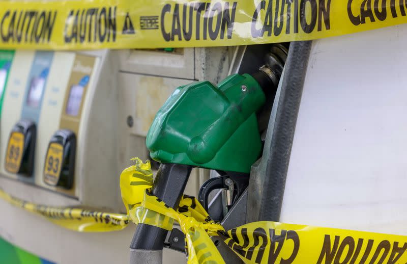 FILE PHOTO: A lack of gasoline at a gas station in Washington