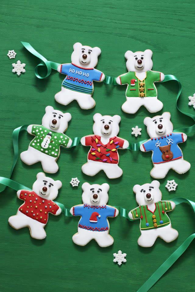 <p>This is the sweetest way to show off an <a href="https://www.goodhousekeeping.com/holidays/christmas-ideas/g2659/ugly-christmas-sweaters/" rel="nofollow noopener" target="_blank" data-ylk="slk:ugly Christmas sweater;elm:context_link;itc:0;sec:content-canvas" class="link ">ugly Christmas sweater</a>. </p><p><a class="link " href="https://www.amazon.com/Ann-Clark-Teddy-Cookie-Cutter/dp/B00KJ8HR9A/?tag=syn-yahoo-20&ascsubtag=%5Bartid%7C10055.g.2943%5Bsrc%7Cyahoo-us" rel="nofollow noopener" target="_blank" data-ylk="slk:Shop Now;elm:context_link;itc:0;sec:content-canvas">Shop Now</a><br></p><p>Get the <a href="http://www.womansday.com/food-recipes/food-drinks/recipes/a60719/polar-bear-sugar-cookies-recipe/" rel="nofollow noopener" target="_blank" data-ylk="slk:Polar Bear Sugar Cookies recipe;elm:context_link;itc:0;sec:content-canvas" class="link "><strong>Polar Bear Sugar Cookies recipe</strong></a> from Woman's Day.</p>