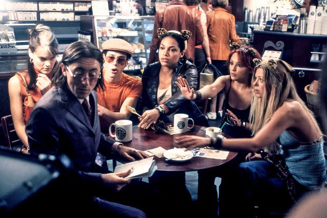 <p>Shane Harvey/Universal/courtesy Everett Collection</p> Alan Cumming (front) with Missi Pyle, Paulo Costanzo, Rosario Dawson, Rachael Leigh Cook, and Tara Reid in 'Josie and the Pussycats.'