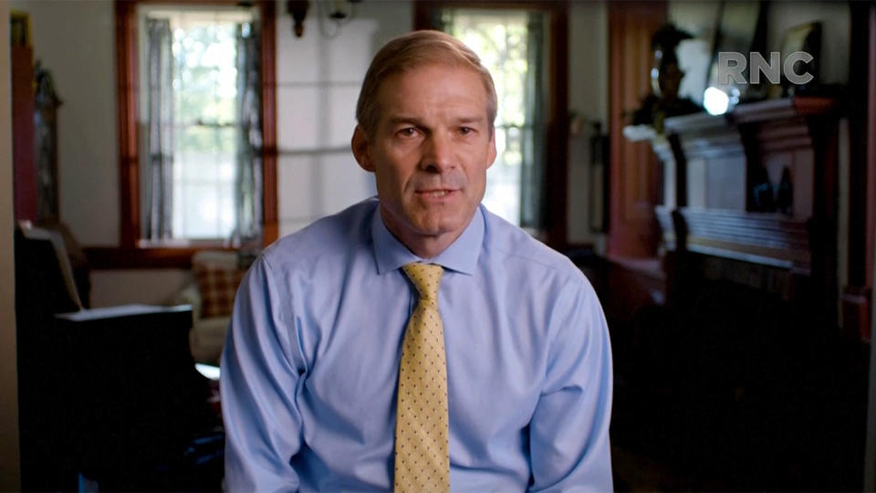 Rep. Jim Jordan speaks during the virtual Republican National Convention on August 24, 2020. (via Reuters TV)