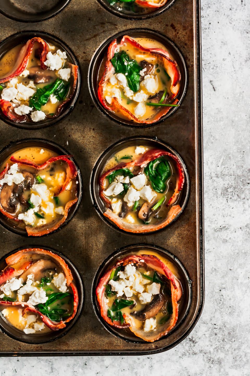 Mushroom Spinach Bacon Egg Cups