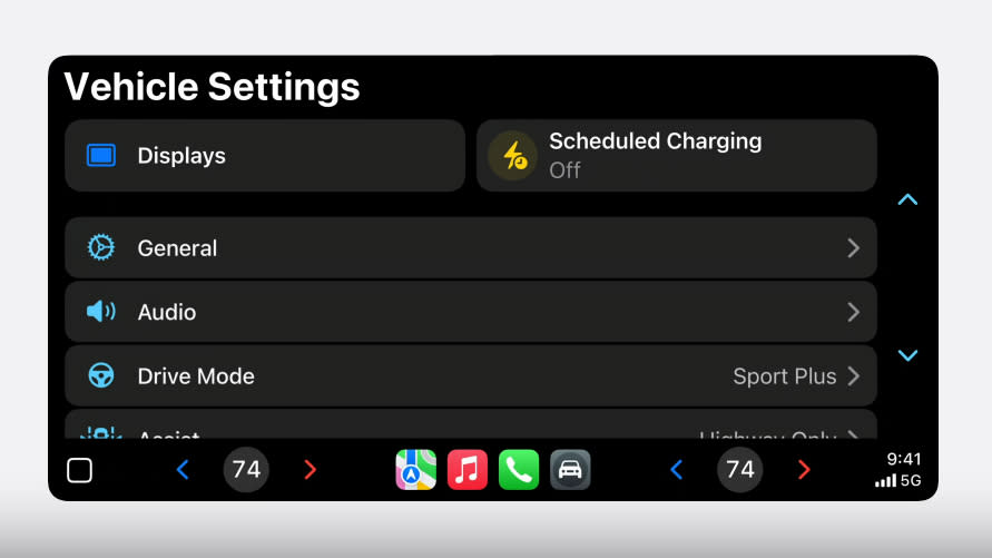 Apple CarPlay vehicle settings