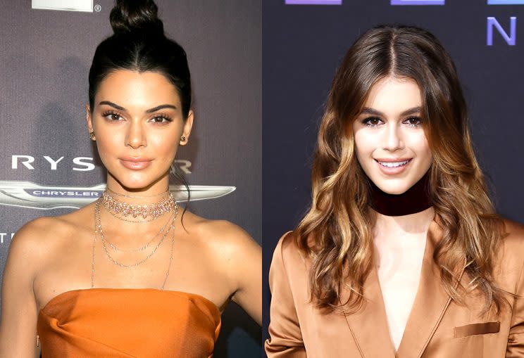 Kylie Jenner, left, is a fan of Kaia Gerber. (Photo: Getty Images)