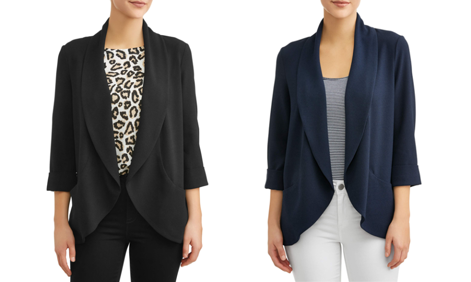 Time and Tru Women's Drape Front Blazer (Photo: Walmart)