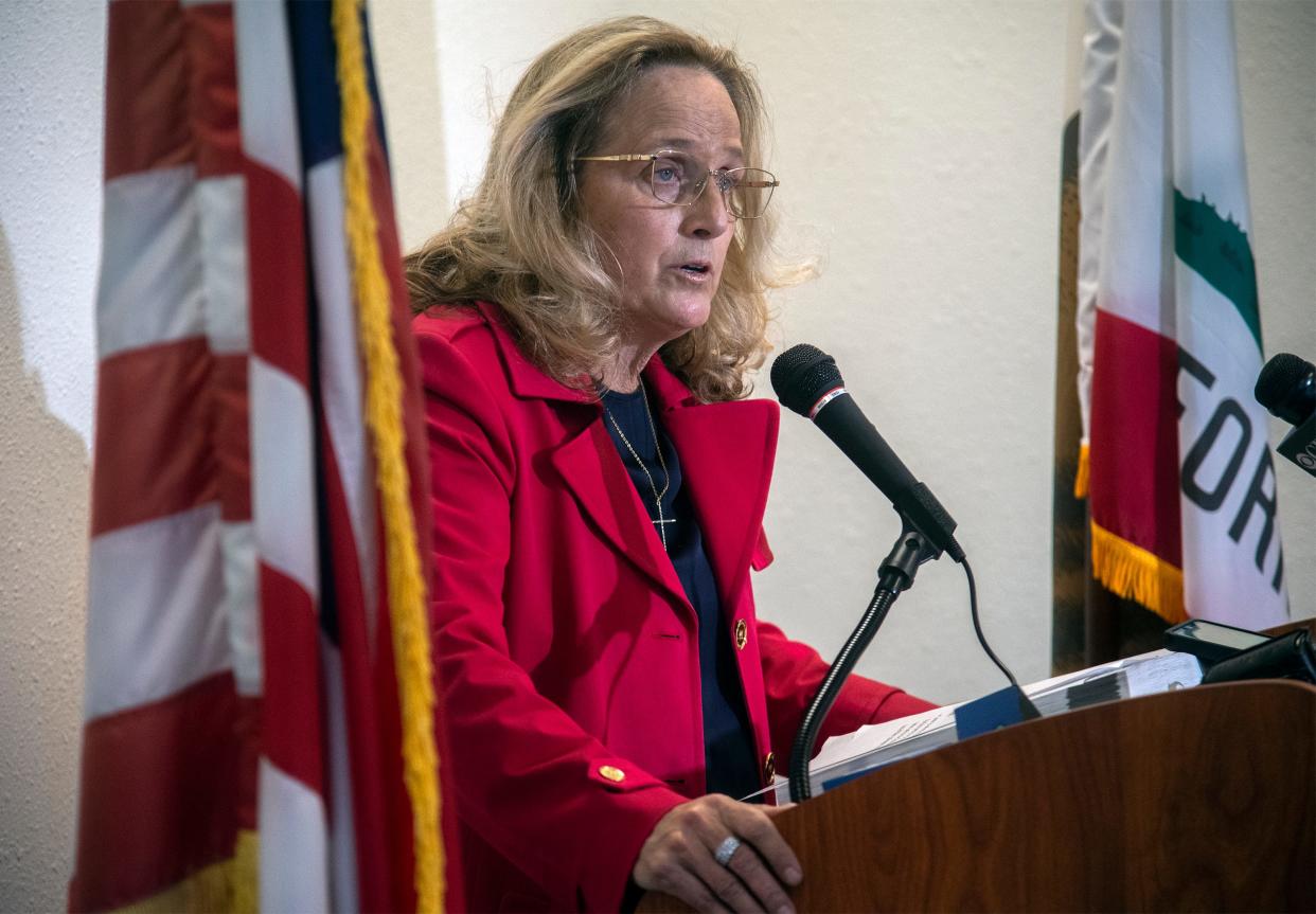 (2/2/22) San Joaquin County Public District Attorney Tori Verber-Salazar speaks about charges against Robert Somerville who is accused of the killing Stockton Fire captain Max Fortuna while he was battling a blaze in downtown Stockton. On 3/24, Verber-Salazar's office announced that Robert Elmo Lee was found guilty of first-degree murder for the 2018 shooting of Lodi podiatrist Thomas Shock. CLIFFORD OTO/THE STOCKTON RECORD