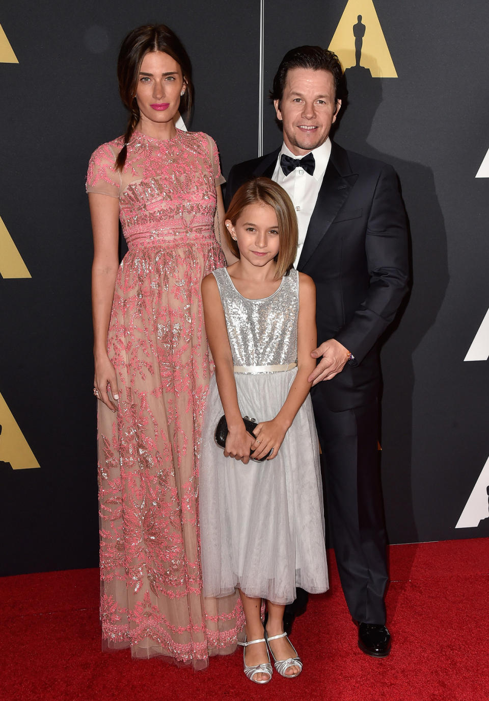 HOLLYWOOD, CA - NOVEMBER 08: (L-R) Model Rhea Durham, Ella Wahlberg, and actor Mark Wahlberg attend the Academy Of Motion Picture Arts And Sciences’ 2014 Governors Awards at The Ray Dolby Ballroom at Hollywood & Highland Center on November 8, 2014 in Hollywood, California.