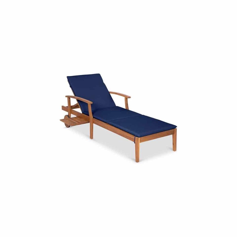 Acacia Wood Chaise Lounge Chair