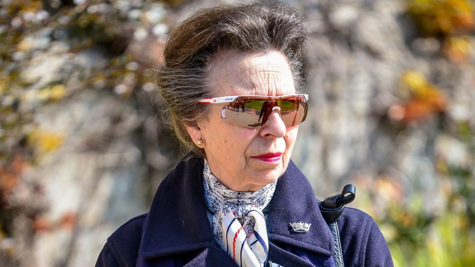 Princess Anne, Princess Royal views a Youth Training Programme during a visit to the Royal Yacht Squadron